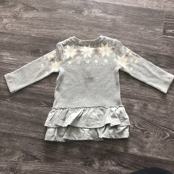 Grey Long sleeve dress with white & red details - Picture 3 of 4